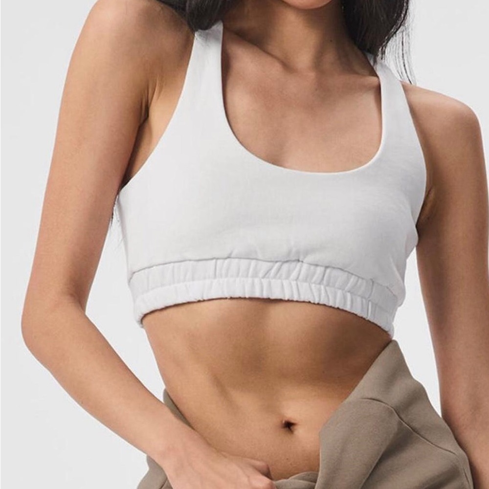 Alo Soft pink Racerback Cropped Sports Bra Size S